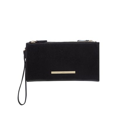 Black double zip large purse